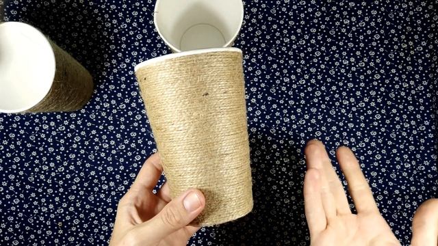 Декор бумажных стаканчиков! Ваза для цветов, подставка для канцтоваров или кухонных принадлежностей