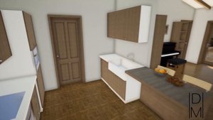 Проект Одноэтажного дома с 4 спальнями (18х8м)