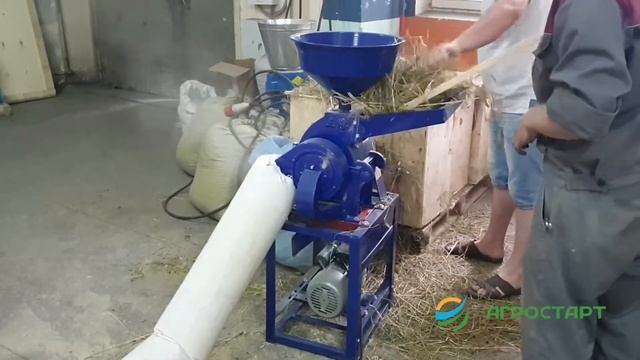 Молотковая дробилка 9-FP. Измельчение сена. Агростарт.