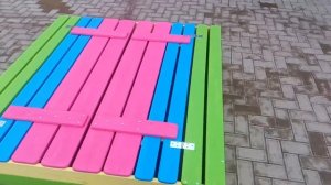 Раскладная песочница с крышкой. Песочница трансформер