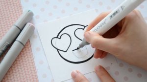Как нарисовать влюбленный смайлик / Простые рисунки для начинающих