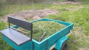 Работа на мотоблоке с адаптером и прицепом.