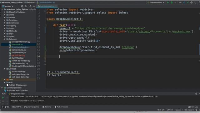 Selenium using Python || Handle Dropdown in Selenium webdriver
