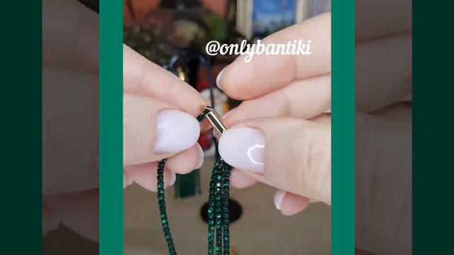 Изумрудные серьги-люстры своими руками.