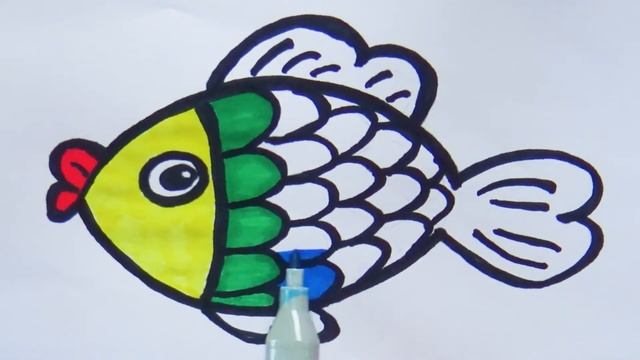 Рисование и Раскраска Рыба Маркерами смотреть онлайн