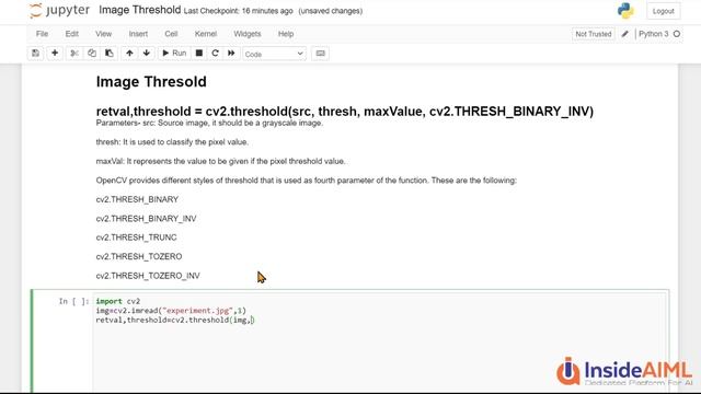 Image Thresholding in OpenCV Python | For Beginners | OpenCV Tutorial Part-6