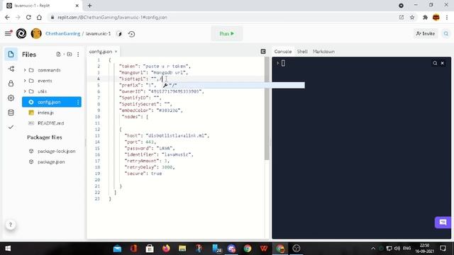 how to make slashcommands music bot with 0 coding | lava music discord bot V13 - 2021