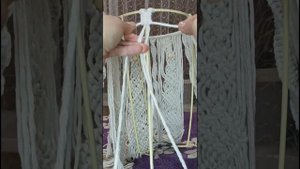 Делаю абажур макраме. Часть 1. Абажур макраме в работе. Люстра макраме. Как делать абажур макраме.