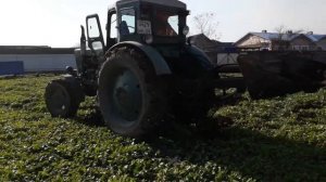 т 40 ам, погрузчик"патана" в работе с навозом