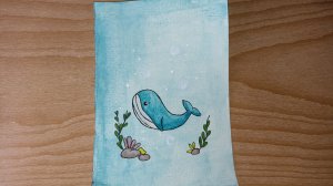 Кит / Рисунок акварелью