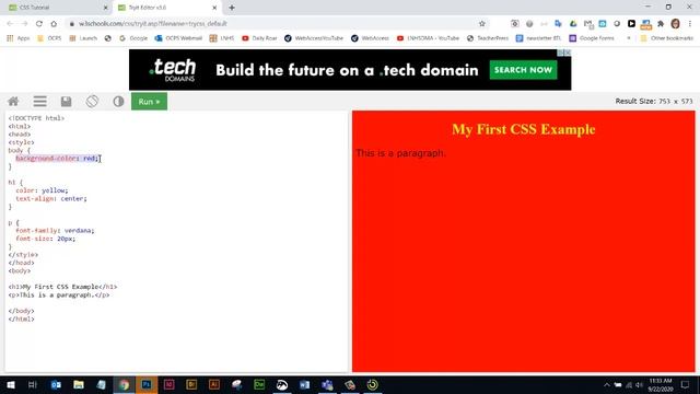 CSS using W3schools.com