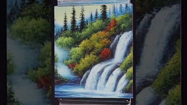 Bob Ross and his crazy AI painting ?