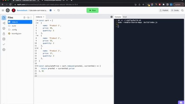 JavaScript Array Reduce Examples. Calculate Cart Total Price. Sum of a Property in Array of Objects
