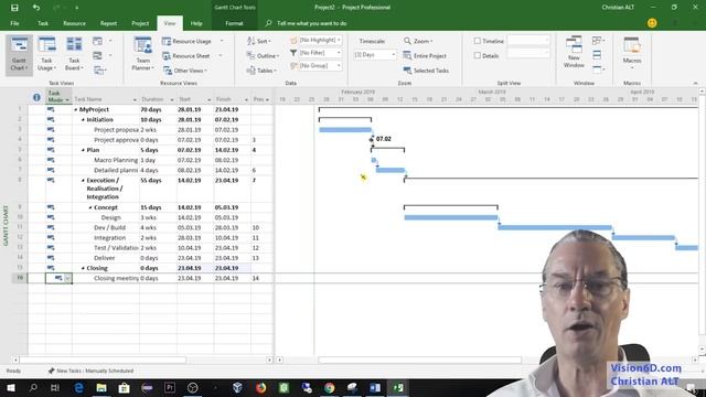 # 1 MS Project 2019 ● Basics in 20 Minutes ● Easy