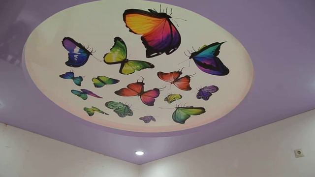 Два уровня из натяжного потолка с подсветкой !!! www.радужный-потолок.рф смотреть онлайн