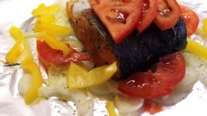Семга с запеченными овощами/ Рыба в фольге/ Готовлю с любовью