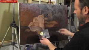 Ветка магнолии  Урок живописи Игоря Сахарова Magnolia branch/