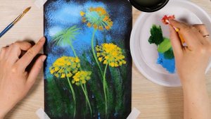 Невероятные Цветы ЗОНТИКИ Ватными Палочками! Самая простая техника рисования #28