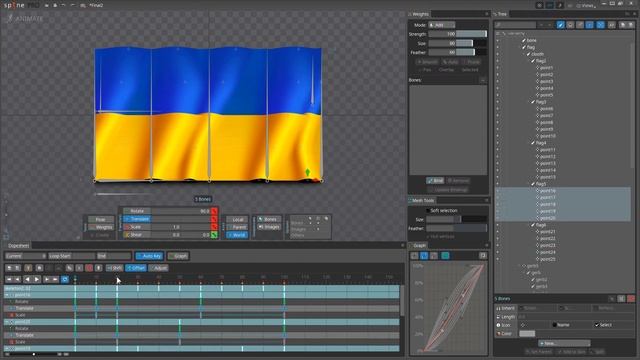 Spine 2D. Flag animation. смотреть онлайн