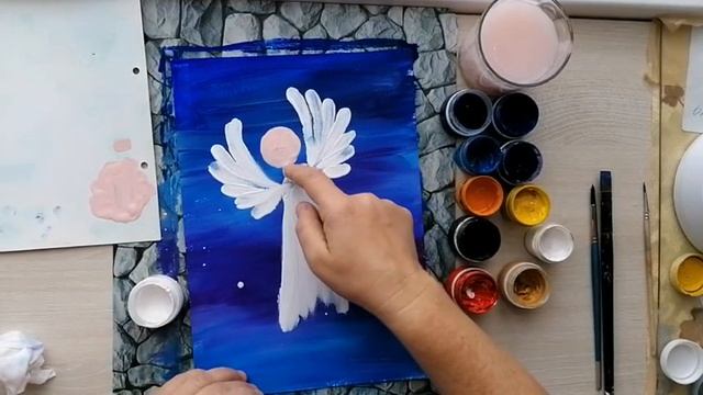 Рисуем Ангела. Нетрадиционное рисование. смотреть онлайн