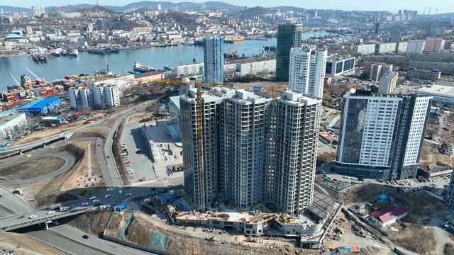 "Театральный" район | ЖК Elements | Аркада Арт | БЦ City Hall | Владивосток | 4k смотреть онлайн