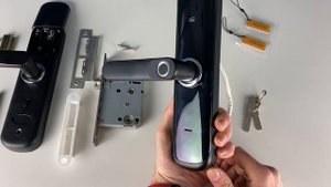 Умный дверной замок Ps-Link HR01 с датчиком отпечатка пальца Чёрный