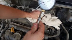 Хендэ Солярис, пробег 180 тыс.км. Замеры компрессии.