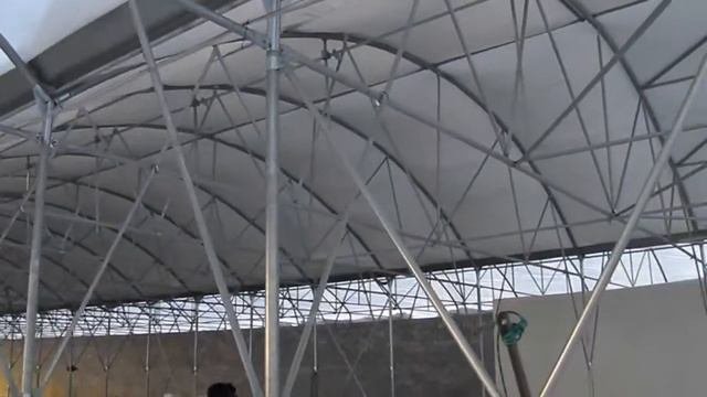 Накрытая пленкой блочная теплица Доброта