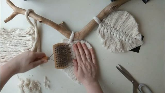 Макраме листья. Мастер-класс по плетению перышек-макраме.