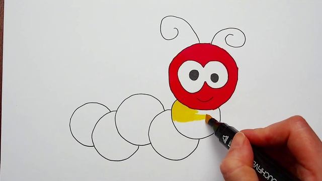 Простые рисунки для детей. Рисуем гусеницу смотреть онлайн
