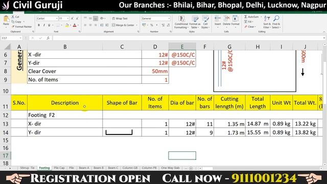 How to Insert Bar Shapes in Excel ( Bar Bending Schedule ) || By CivilGuruji смотреть онлайн