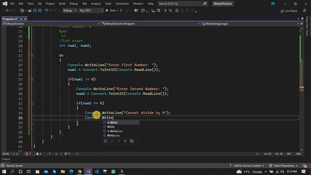 Multiple Division #programmer #csharpdevelopers #csharpprogramming