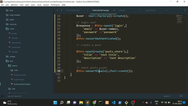 Introduction To Laravel Testing | Write Your First Test Code In Laravel |Unit And Feature Test HIND