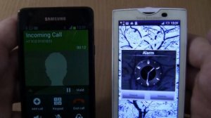 Incoming call & Ringing alarms at the Same Time Sony Xperia X10i+Samsung Galaxy S2 Black