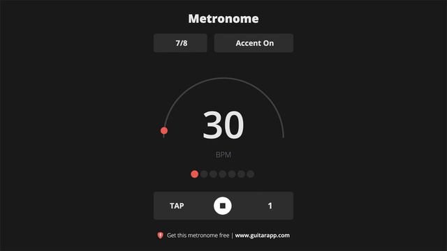 30 BPM Metronome 7/8 смотреть онлайн