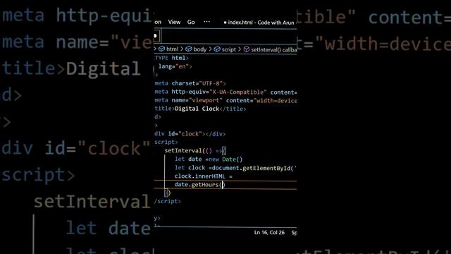Amazing Working Digital Clock using HTML and JavaScript #html5 #frontend #clock