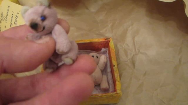 МИКРО миниатюрная мягкая игрушка Мишка и мышка ручной работы ПОДАРОК на Новый ГОД