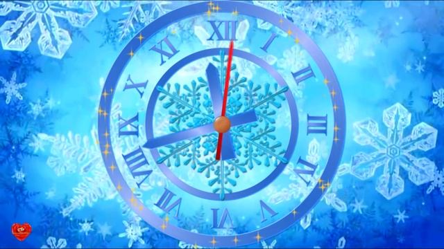 Футаж Новогодние часы со снежинками смотреть онлайн