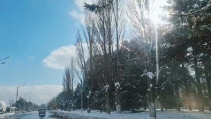 Русский юг.  #Анапа. Прогулка по снежному городу. Чёрное море 🌊