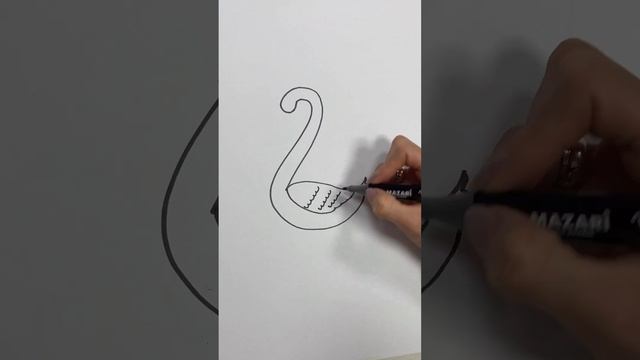 Рисуем лебедя, легко и просто, покажите это детям смотреть онлайн