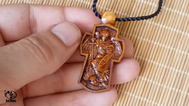 Деревянный нательный крест резной  Обзор#113