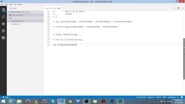JavaScript ES6 Tutorial in Tamil #6 Array & Object Destructuring смотреть онлайн