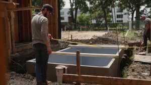 Crane in Pre-Fab CONCRETE POOL - Cheaper! + 2 Day Install!