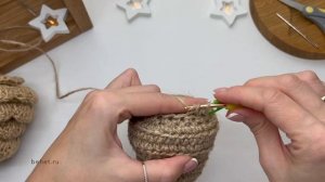 Шишка из джута | Вязаный декор в эко-стиле своими руками. Мастер-класс