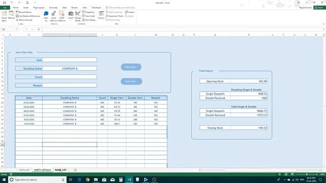 Inward and Outward by Excel VBA using advanced Filter