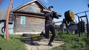 Самодельные тренажеры для ног из покрышек и колёс.