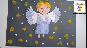 Как нарисовать рождественского ангела красками