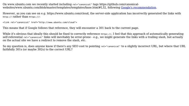 Webmasters: What's the SEO cost of rel=canonical references leading to redirects? смотреть онлайн