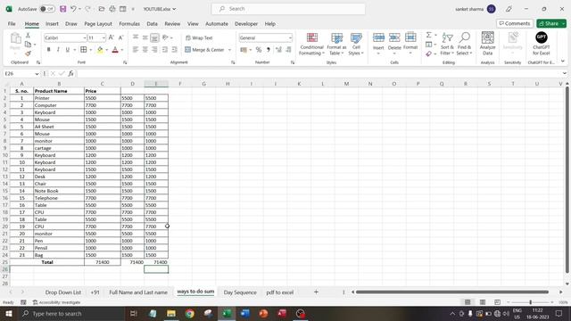 6 tips and tricks in excel || save your time just do it simple || 4 ways to do sum in excel.