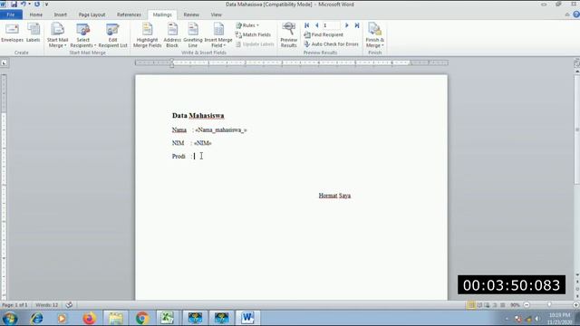 Tutorial Mail Merge disertai dengan Foto Dari Excel Ke Word смотреть онлайн